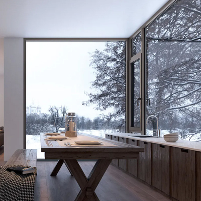 kaufen Vorhangart hängende Villa Fassadenfenster mit 70 mm breitem Aluminiumrahmen und Französisch Glas online manufacture