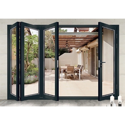 kaufen Doppelglas-Accordion-Design Aluminium-Falttüren für moderne große Bi-Faltpatio online manufacture