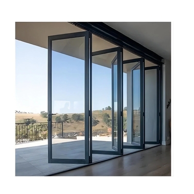 kaufen Aluminium-Zweifach-Patio-Faltglastüren Außenseite kann auf Triplex-Glas aufgerüstet werden online manufacture