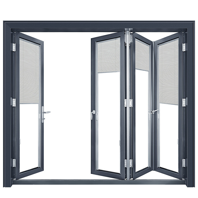 Aluminium-Zweifachtüren mit einer Wandstärke von 1,4 mm und Roll-Pull-Öffnungsmethode