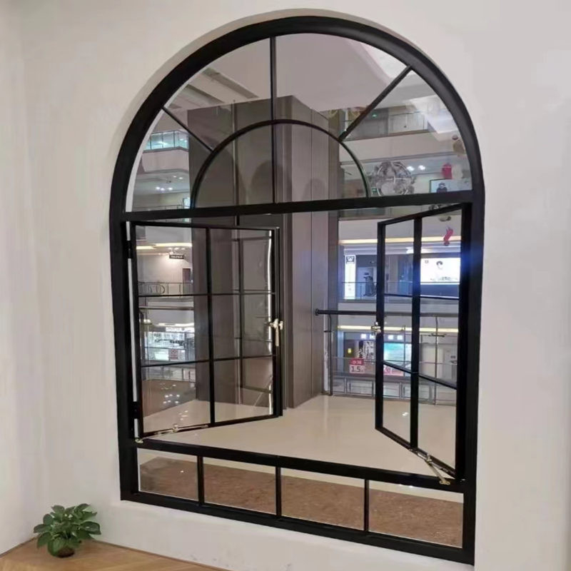 Custom Design Louver Vorhang Typ Französisch Aluminium Fenster mit Bogen Tür und Fenster