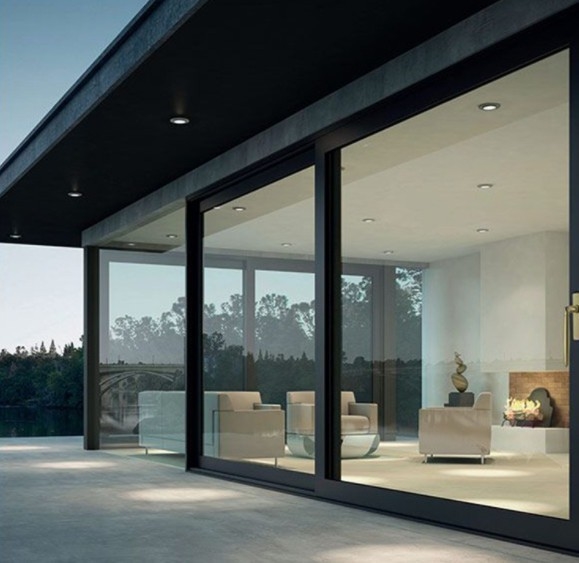 70 mm Fensterrahmenbreite Aluminium Lift und Schiebetür mit Triplex-Glas-Upgrade-Option