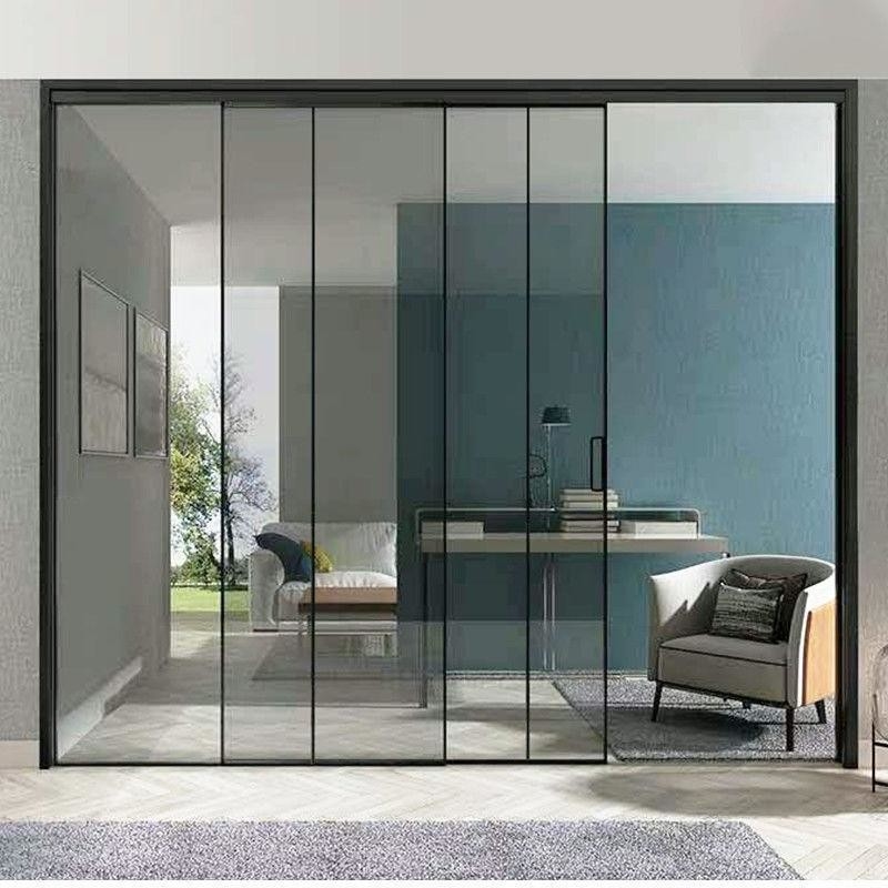 Moderne Schiebetüren aus Aluminium mit 1,4 mm Wanddicke und Doppelglas
