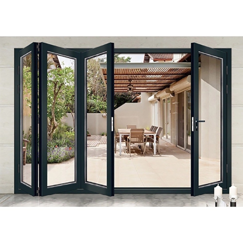 Doppelglas-Accordion-Design Aluminium-Falttüren für moderne große Bi-Faltpatio