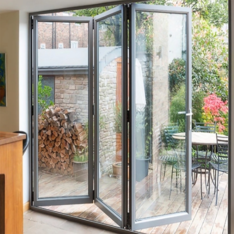 Doppelglas-Accordion-Design Aluminium-Falttüren für moderne große Bi-Faltpatio