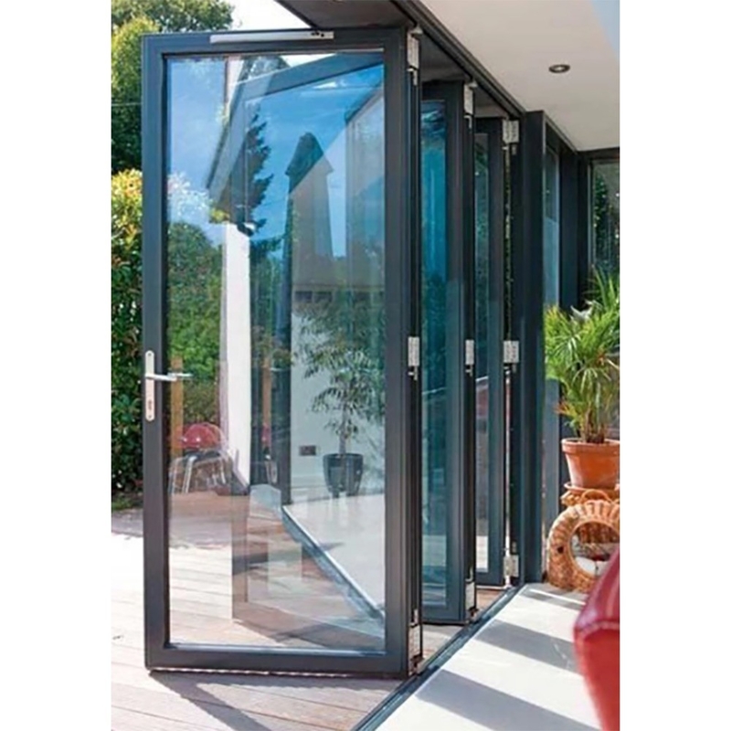 Doppelglas-Accordion-Design Aluminium-Falttüren für moderne große Bi-Faltpatio
