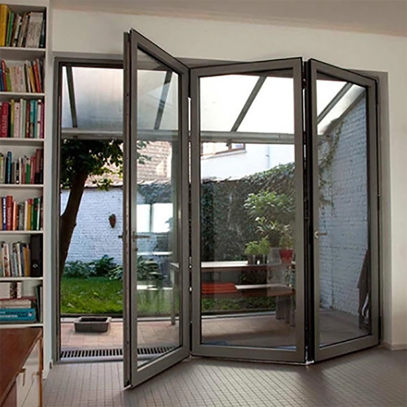 Doppelglas-Accordion-Design Aluminium-Falttüren für moderne große Bi-Faltpatio
