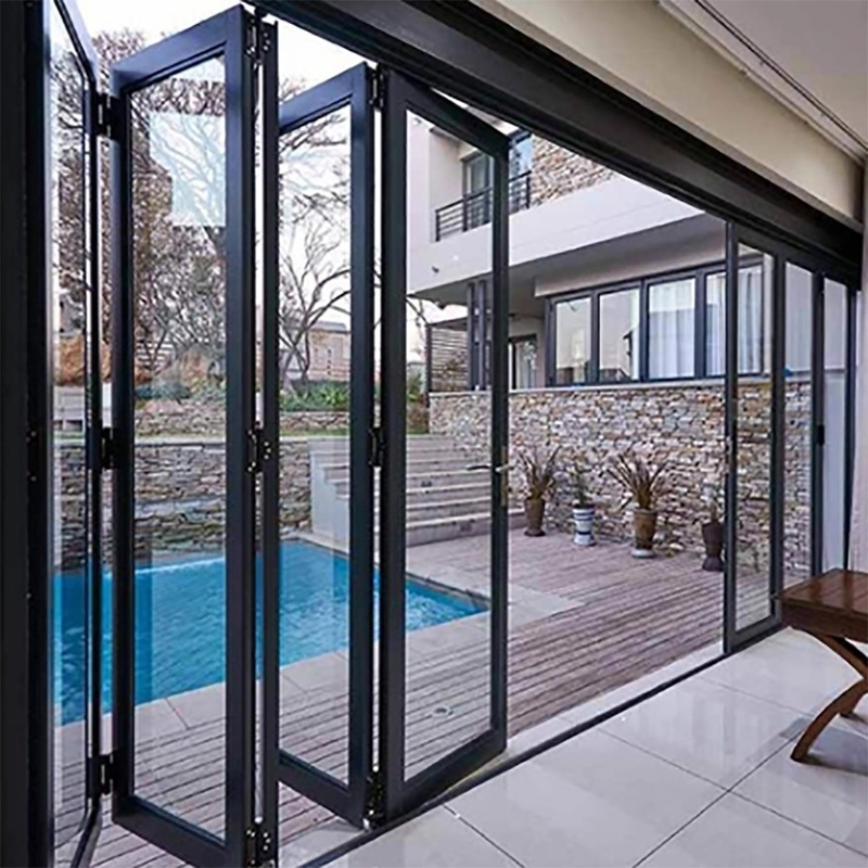 Doppelglas-Accordion-Design Aluminium-Falttüren für moderne große Bi-Faltpatio