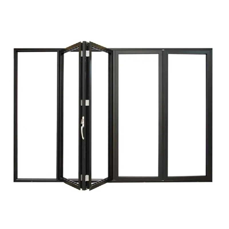Wohnraum Bi-Falttüren Aluminiumrahmen mit Triplex Glasoption und 70mm Breite
