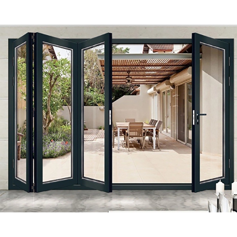 Wohnraum Bi-Falttüren Aluminiumrahmen mit Triplex Glasoption und 70mm Breite