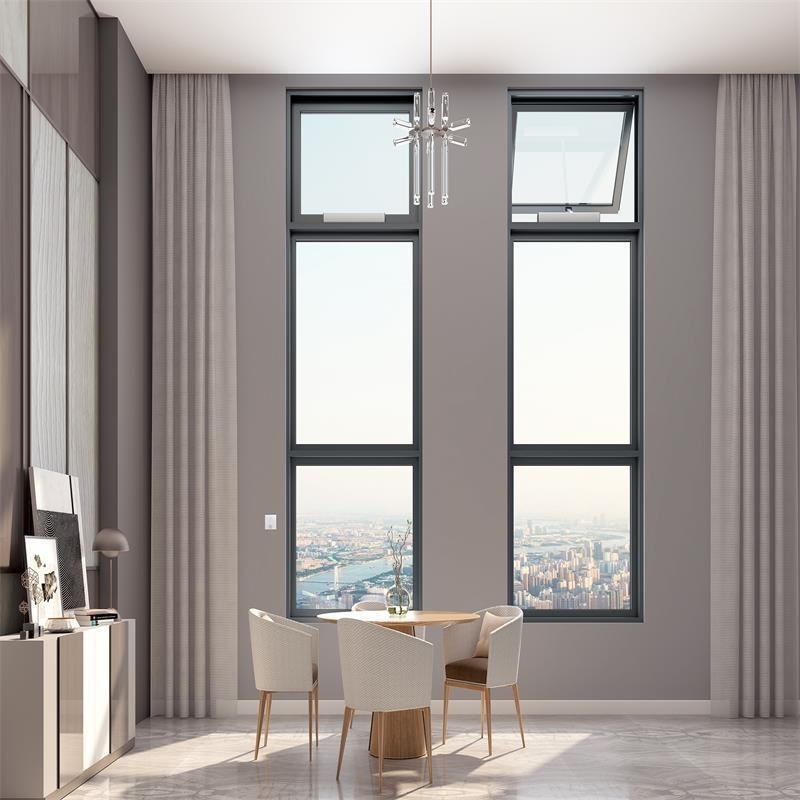 Stufe 8 Luftdichtheit Aluminium-Ober- und Unterhangfenster für hängende Vorhänge im Design
