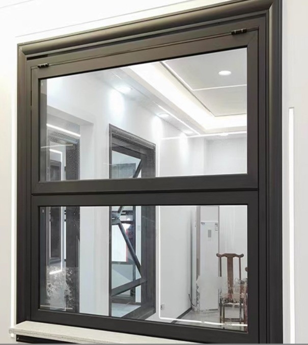 Stufe 8 Luftdichtheit Aluminium-Ober- und Unterhangfenster für hängende Vorhänge im Design
