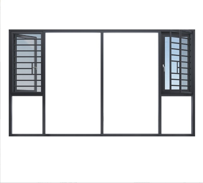 Moderne Wohnfenster aus Aluminium mit 8-Wege-Dichtung und 304 Edelstahl-Gitter