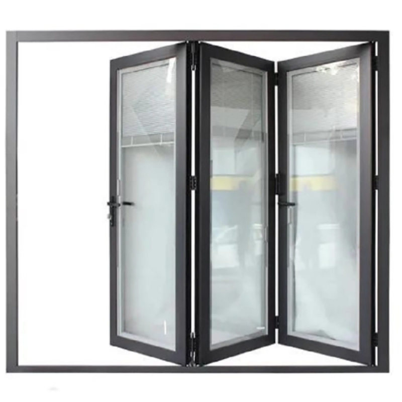 Doppelverglasete Glas-Zweifachtür für 70 mm Breite Aluminiumrahmen und 1,4 mm Wanddicke