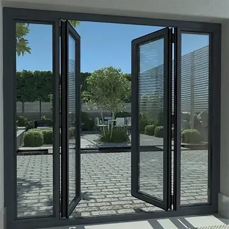 Doppelverglasete Glas-Zweifachtür für 70 mm Breite Aluminiumrahmen und 1,4 mm Wanddicke