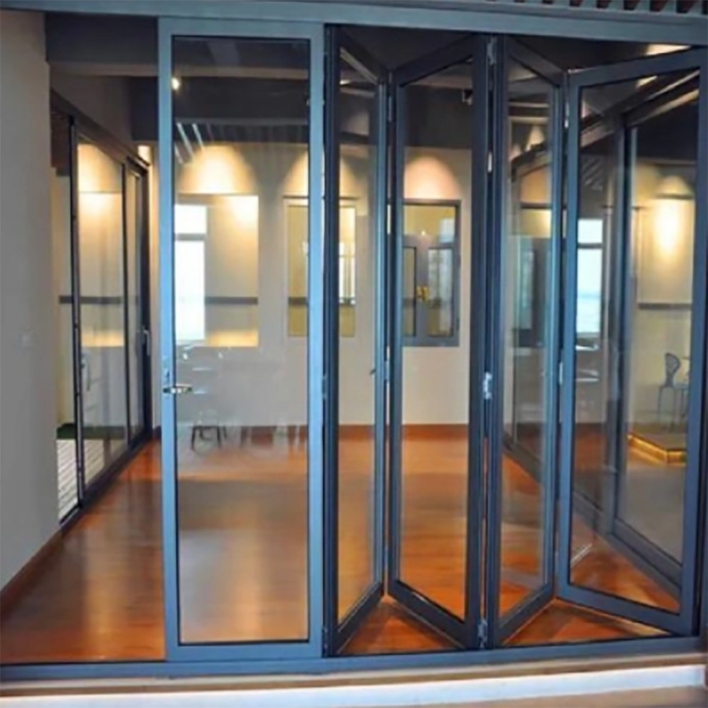 Doppelverglasete Glas-Zweifachtür für 70 mm Breite Aluminiumrahmen und 1,4 mm Wanddicke