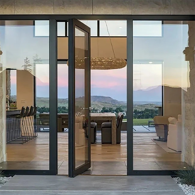 Optional Farbe Aluminium Französisch Glas Türen für Home Office Patio Casement Einfahrt