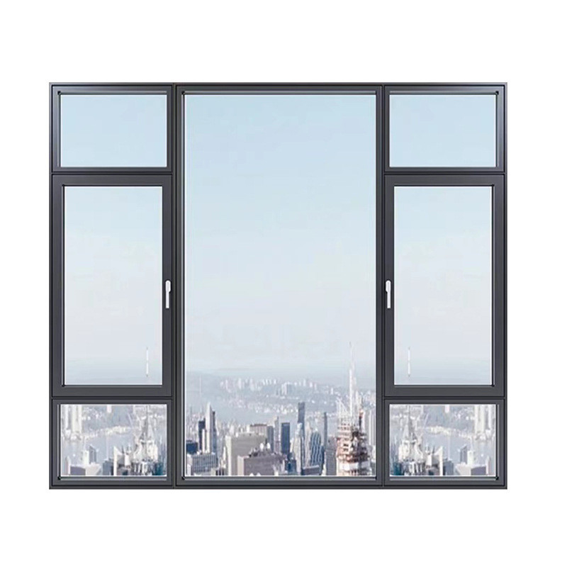Stufe 8 Luftdichtheit Schwarze Aluminiumlegierung Gehäuse Fenster für individuelle moderne Design