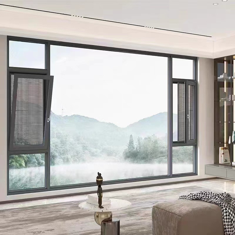 Stufe 8 Luftdichtheit Schwarze Aluminiumlegierung Gehäuse Fenster für individuelle moderne Design