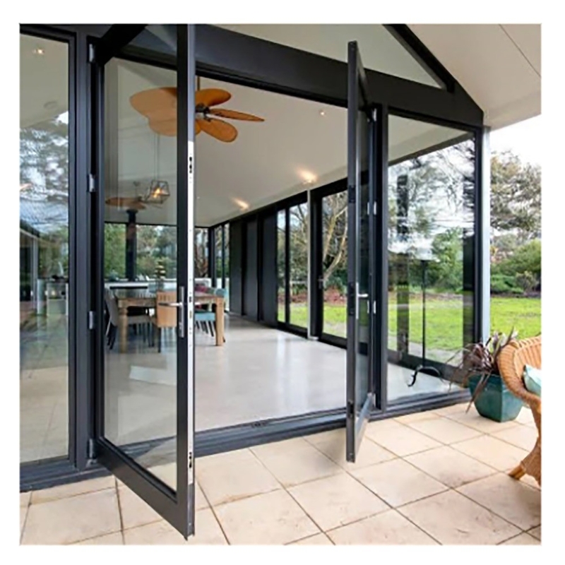 10 Versiegelungsschichten Skate Exterior Französisch Thermal Break Casement Türen mit Aluminiumrahmen