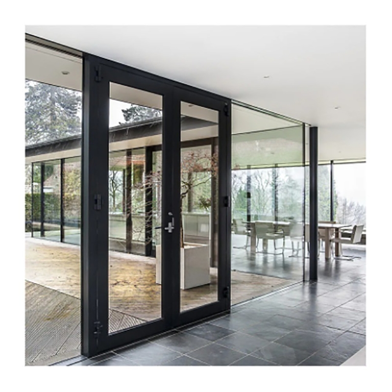 10 Versiegelungsschichten Skate Exterior Französisch Thermal Break Casement Türen mit Aluminiumrahmen