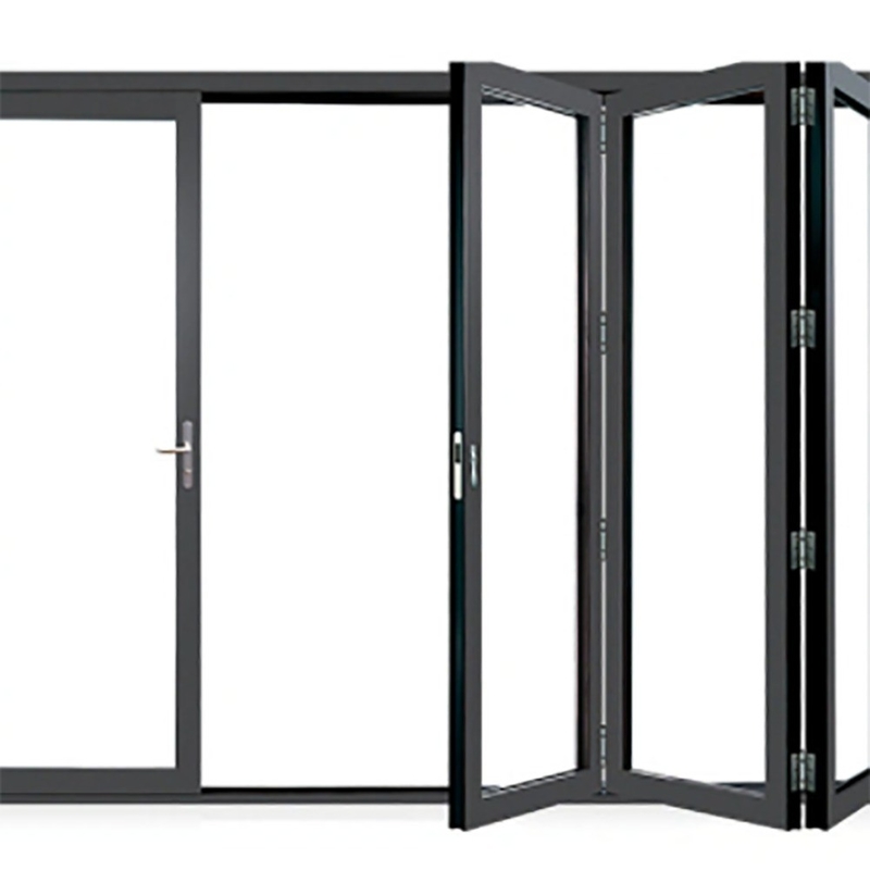 1.4mm Aluminium Wanddicke Skate Schiebetüren Thermal Break Schwarze Legierung Bi-Fold-Panels