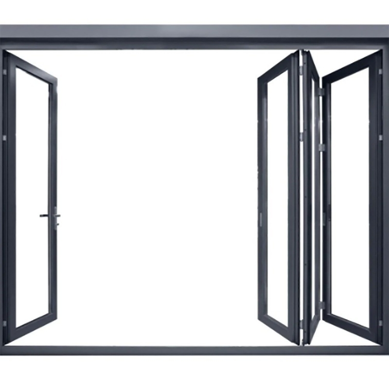 1.4mm Aluminium Wanddicke Skate Schiebetüren Thermal Break Schwarze Legierung Bi-Fold-Panels