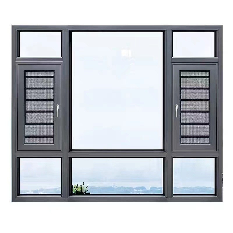 Modernes Design Hängende Vorhänge Aluminium schwarze Fassade Fenster für den europäischen Stil