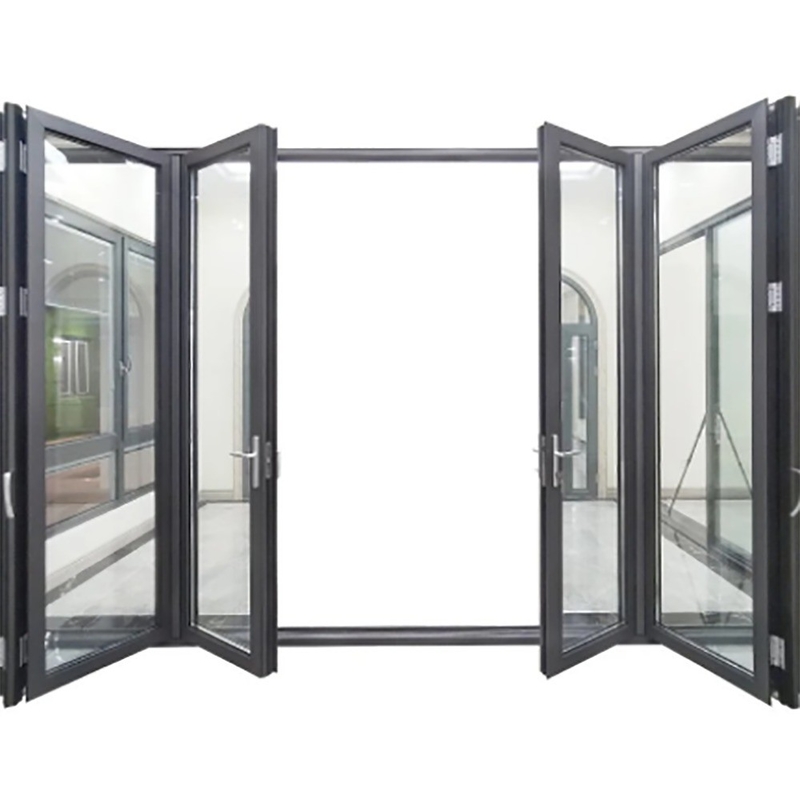 Werkstatt Wärmedämmung K-Wert ≤2.1 Wärmeabbau Schwarze Aluminiumlegierung Zweifachtüren