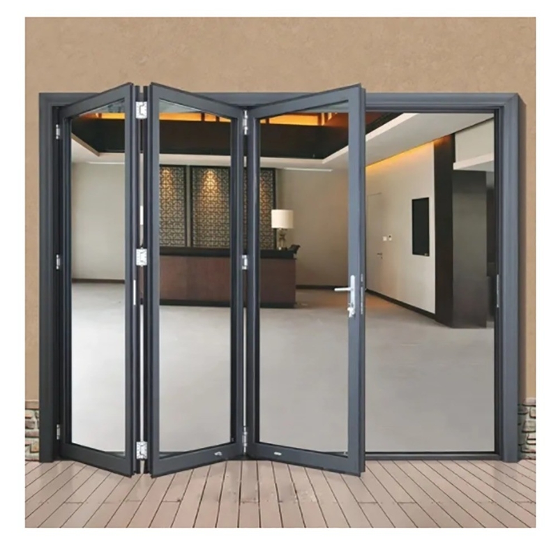 Werkstatt Wärmedämmung K-Wert ≤2.1 Wärmeabbau Schwarze Aluminiumlegierung Zweifachtüren