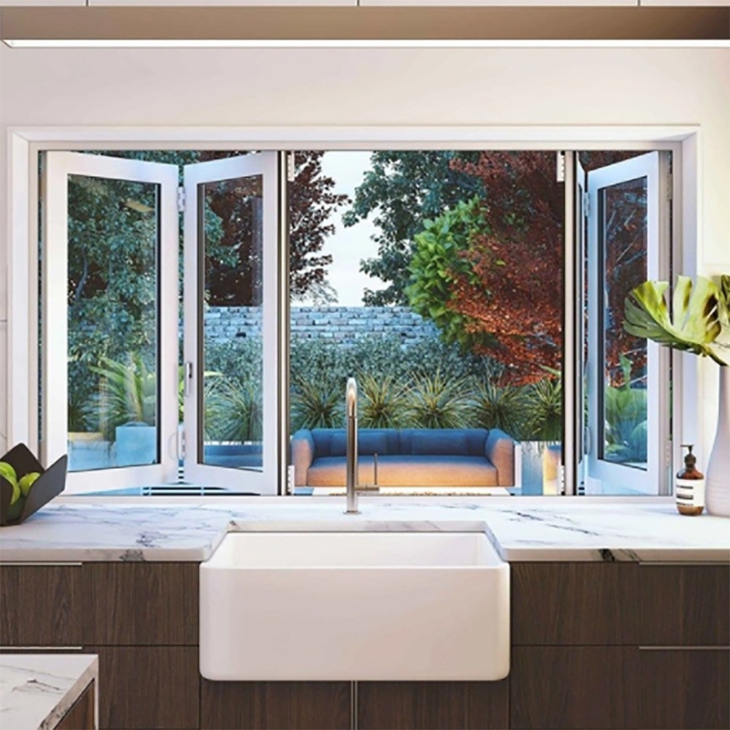 70mm Breite Aluminiumlegierungsrahmen BI Klappfenster mit modernem Design und Gleitfenster