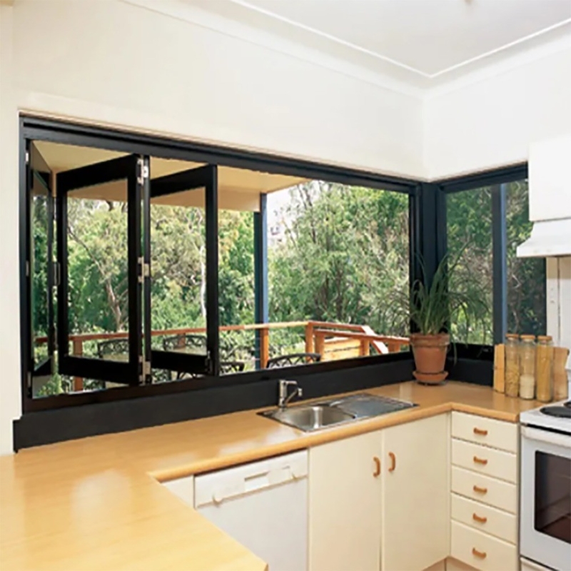 70mm Breite Aluminiumlegierungsrahmen BI Klappfenster mit modernem Design und Gleitfenster