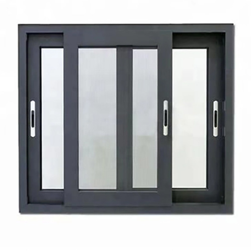 Schiebefenster aus Aluminiumlegierung aus doppelt gehärtetem Glas mit einer Wandstärke von 2,2 mm