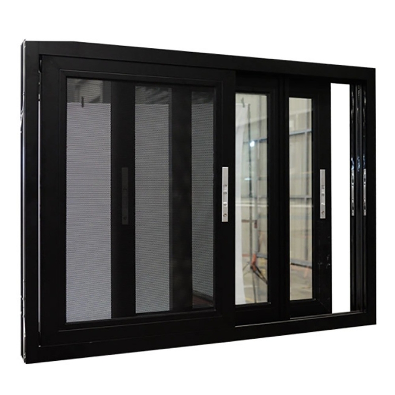 Schiebefenster aus Aluminiumlegierung aus doppelt gehärtetem Glas mit einer Wandstärke von 2,2 mm
