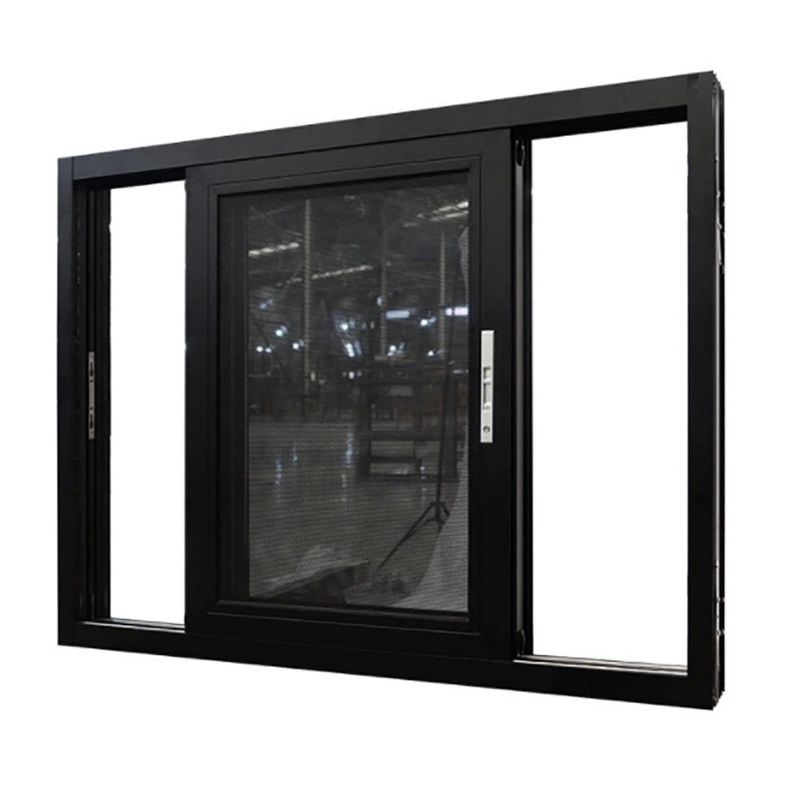 Schiebefenster aus Aluminiumlegierung aus doppelt gehärtetem Glas mit einer Wandstärke von 2,2 mm