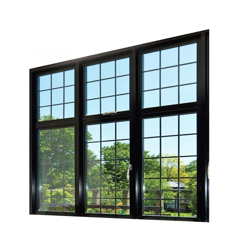 Fenster mit Grill-Design und gehärtetem Glas 8-Wege-Dichtung Broken Bridge Aluminiumprofil
