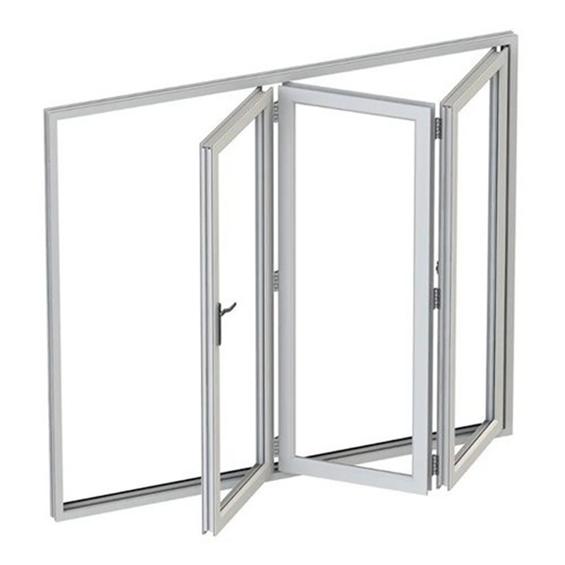 Modernes Design Klappbildschirm Schalldichte Glas Aluminium Bifold Fenster mit ≤2,1 K Wert
