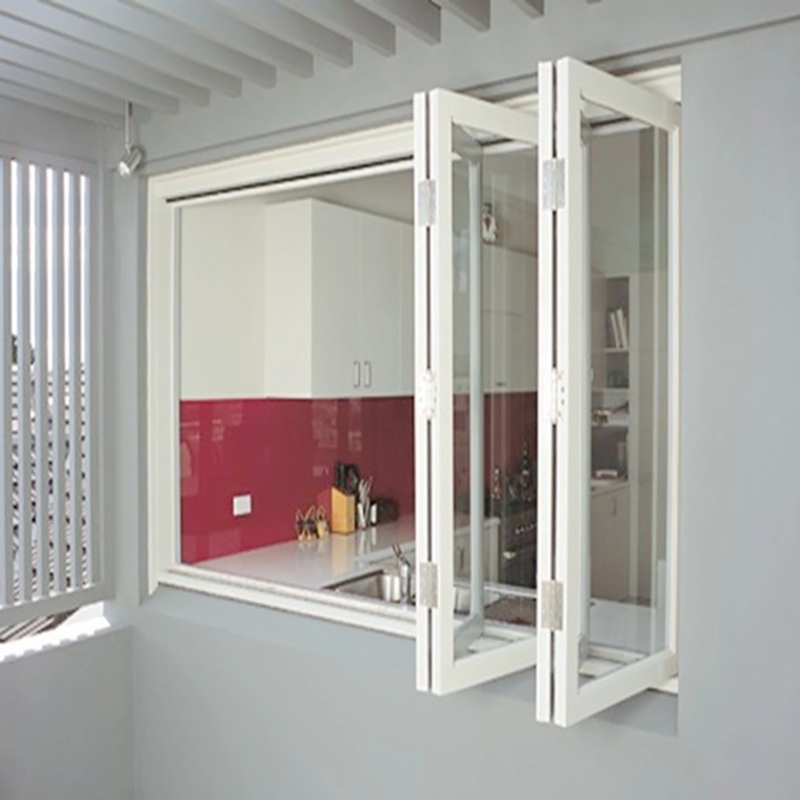 Modernes Design Klappbildschirm Schalldichte Glas Aluminium Bifold Fenster mit ≤2,1 K Wert