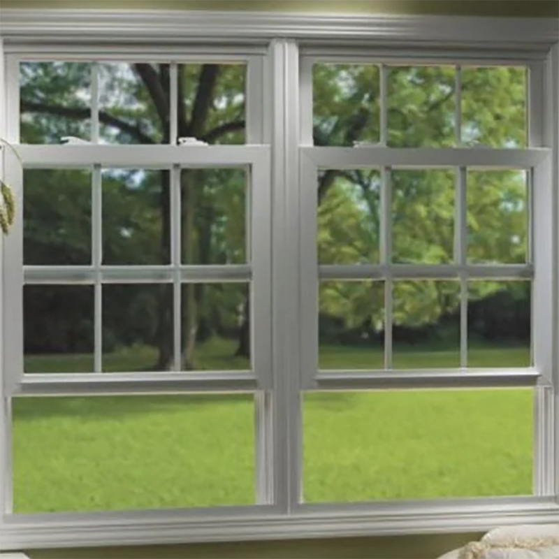 Doppelhängende Fenster mit 5 27A 55 9A 5 12A 5 Glas und Edelstahl-Schirmnetz