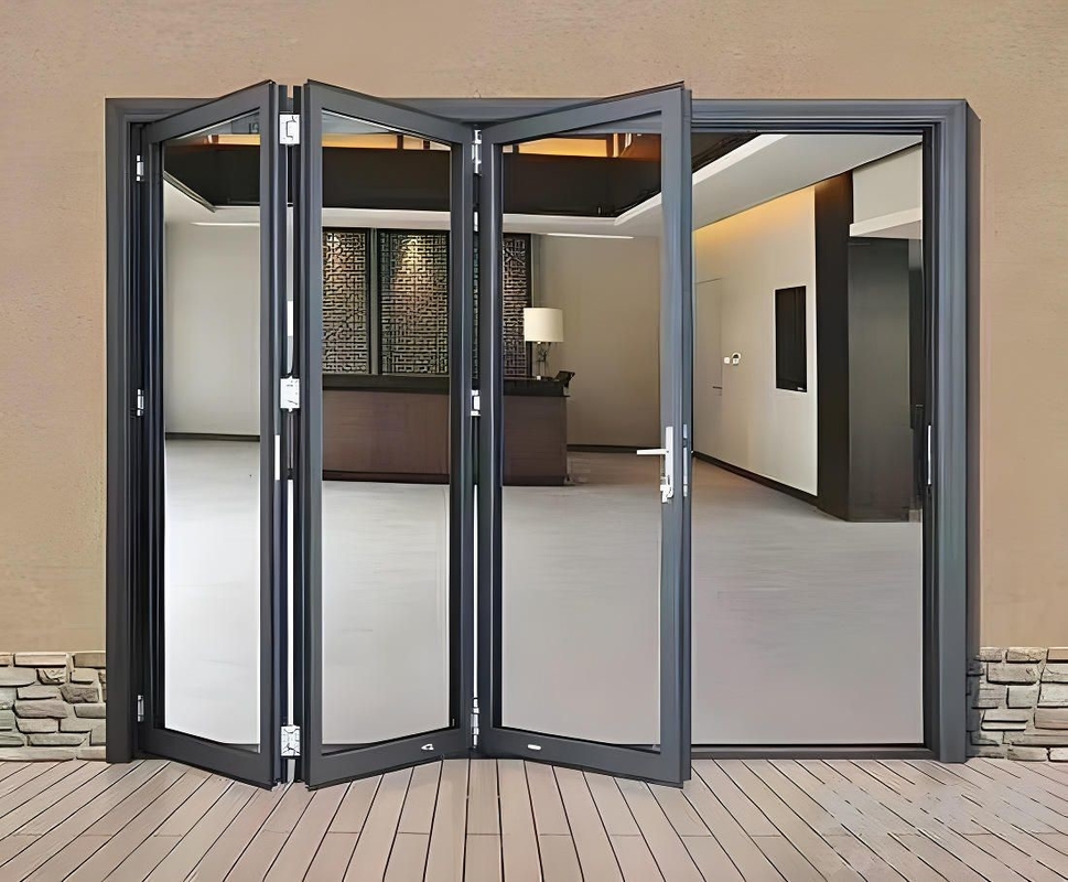 Villa wasserdicht, zweifaltbar, Außen-Aluminium-Zweifachtüren mit Winddruckbeständigkeit von Stufe 9