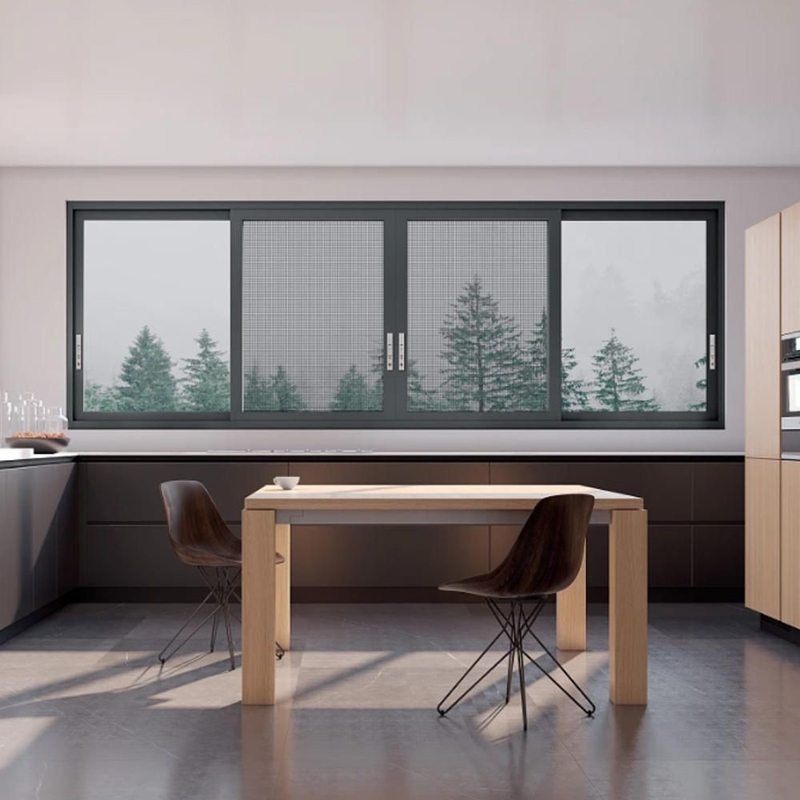 Mode Neues Design Anpassungsfähiges Aluminium Aluminium Schiebefenster mit einer Wandstärke von 2,2 mm