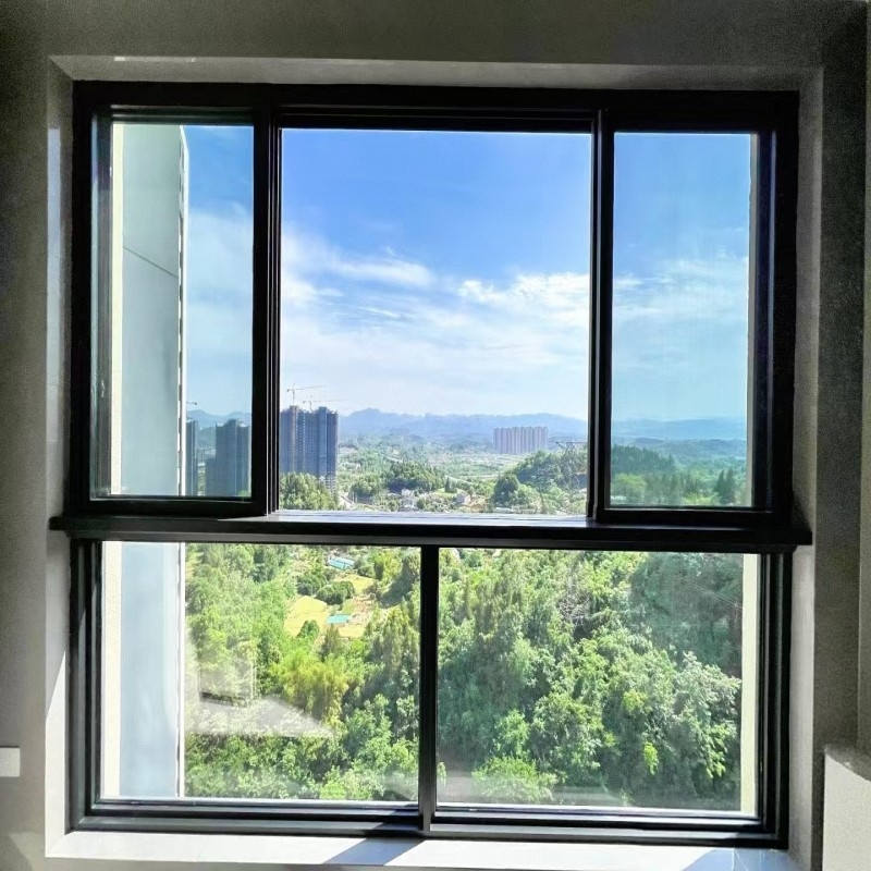 Mode Neues Design Anpassungsfähiges Aluminium Aluminium Schiebefenster mit einer Wandstärke von 2,2 mm
