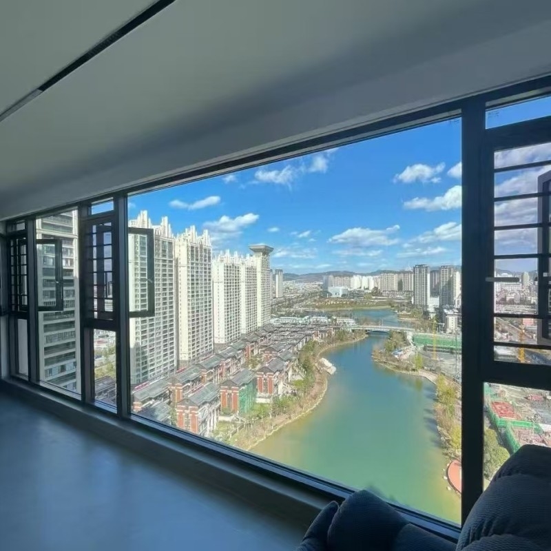 Moderne Design-Stil Schalldichte Gehäuse Fenster mit thermischen Bruch Aluminiumprofil Lärmreduzierung Lösung
