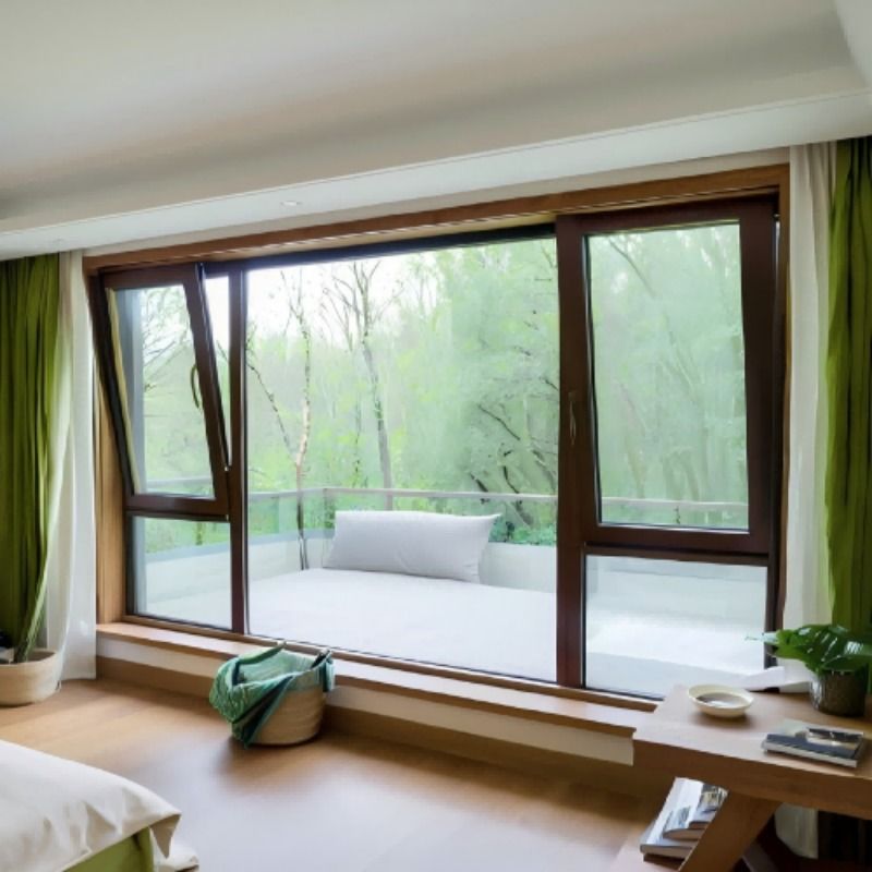 Modernes Design Handkurbel Aluminium Drehfenster mit R-Typ Anti-Kollisions-Ecke