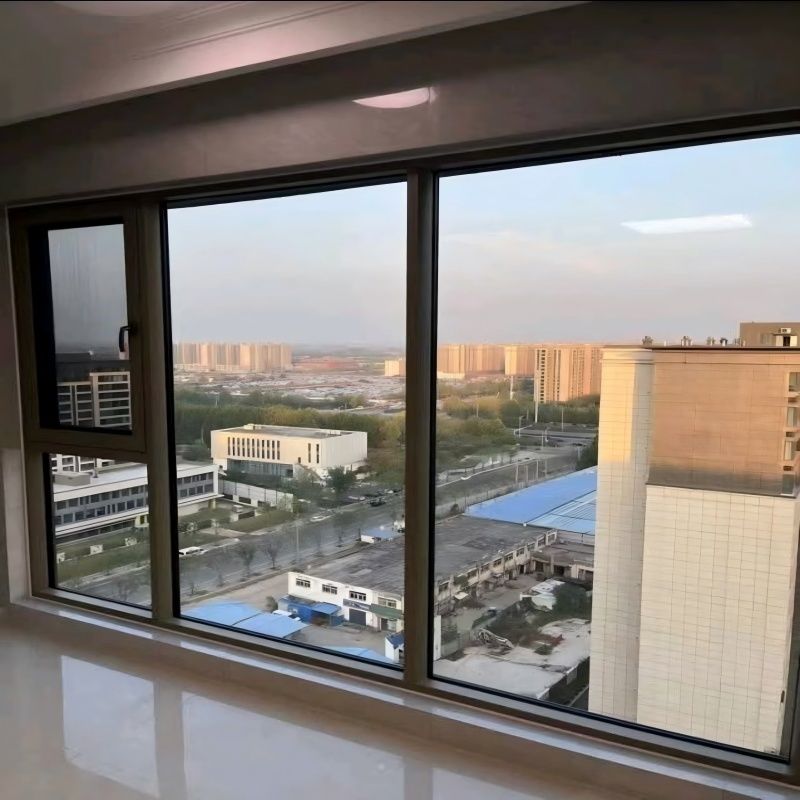 Modernes Design Handkurbel Aluminium Drehfenster mit R-Typ Anti-Kollisions-Ecke