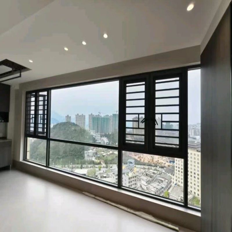 Modernes Design Handkurbel Aluminium Drehfenster mit R-Typ Anti-Kollisions-Ecke