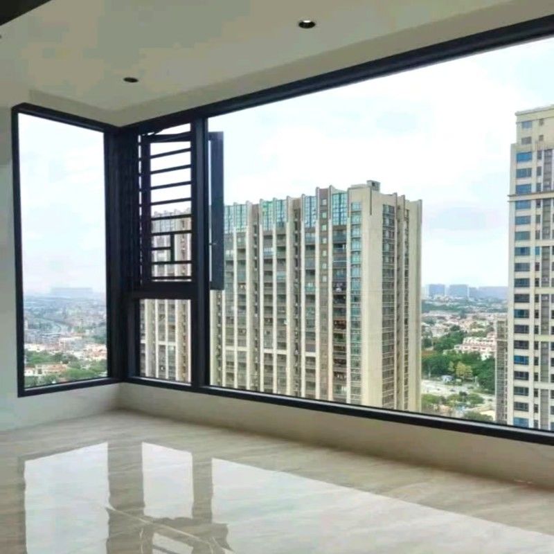 Modernes Design Handkurbel Aluminium Drehfenster mit R-Typ Anti-Kollisions-Ecke