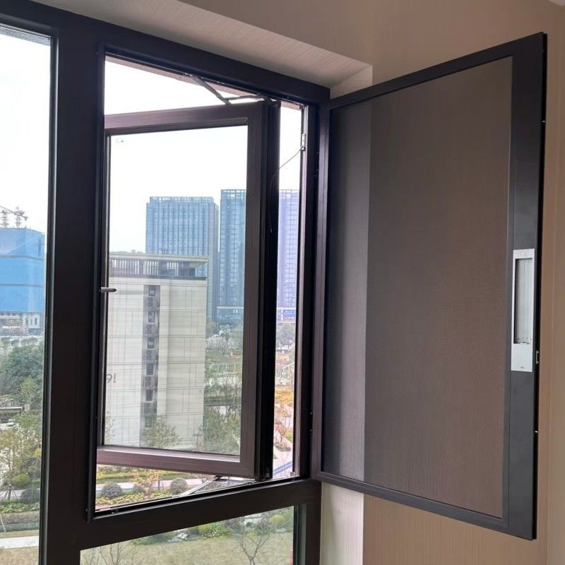 Modernes Design Handkurbel Aluminium Drehfenster mit R-Typ Anti-Kollisions-Ecke