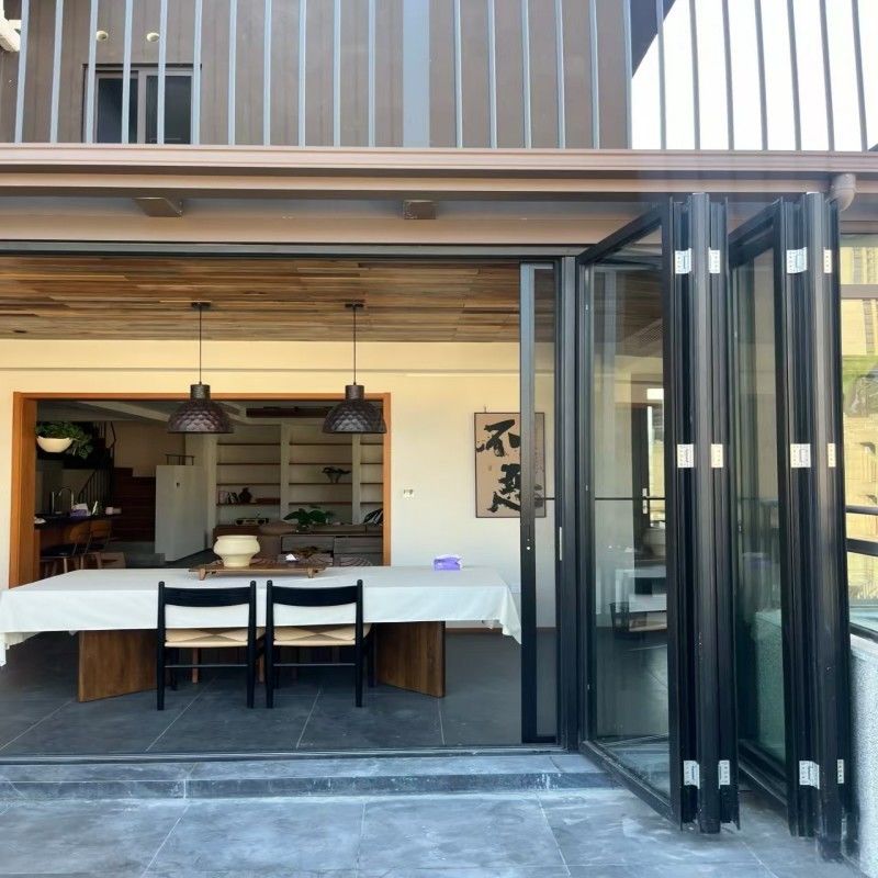 Hochleistungs-Wärmebrüche Aluminium Klappglastür mit Doppelverglasung für Außenräume