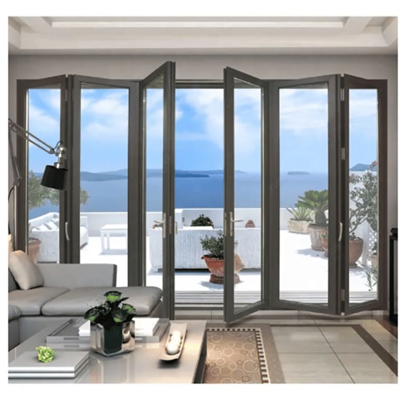 Hochleistungs-Wärmebrüche Aluminium Klappglastür mit Doppelverglasung für Außenräume